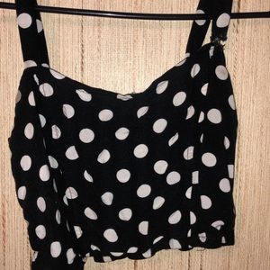 Black polka dot top